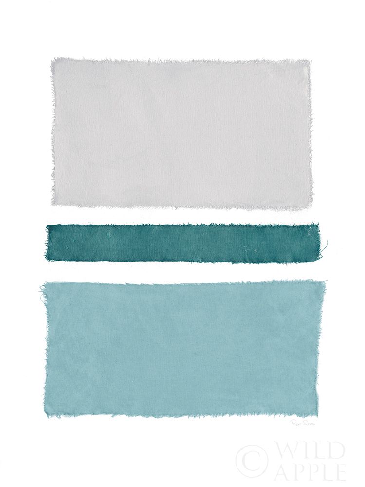 Art Print: Painted Weaving V Blue Green