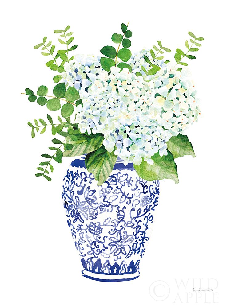 Art Print: Chinoiserie Hydrangea I