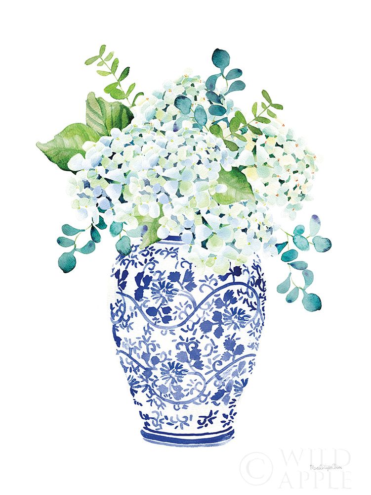 Art Print: Chinoiserie Hydrangea II