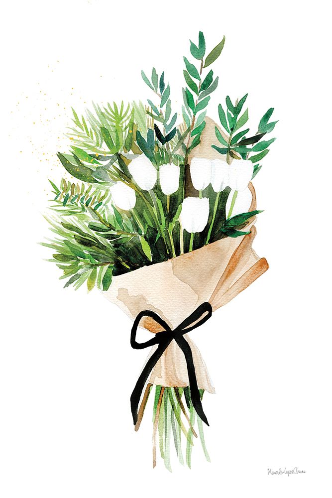 Art Print: White Tulips