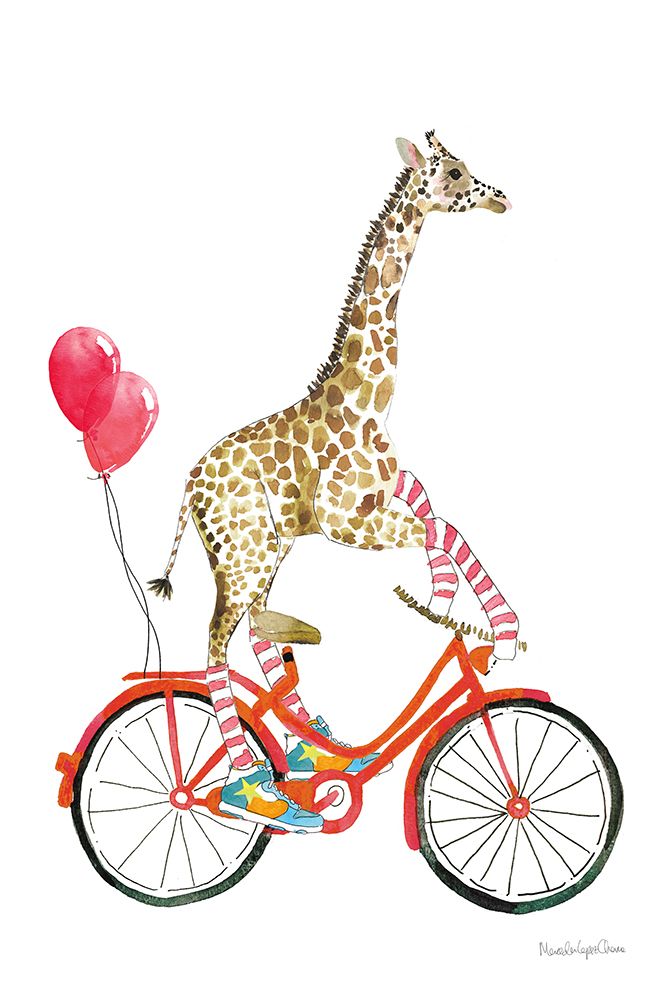 Art Print: Giraffe Joy Ride I