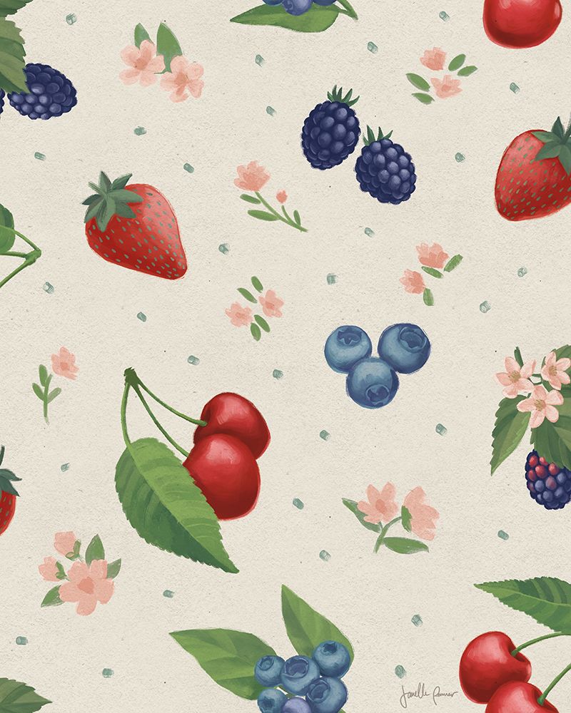 Art Print: Berry Breeze Pattern IA