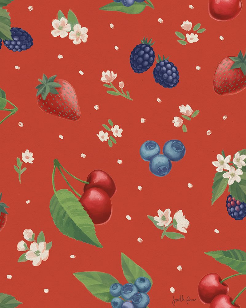 Art Print: Berry Breeze Pattern IB