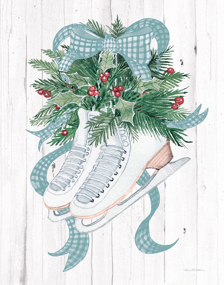 Art Print: Holiday Sports Ice Skates