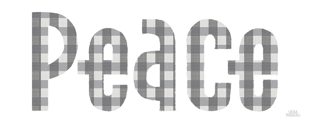 Wall art: Retro Holiday Peace Gray, by Marshall, Laura