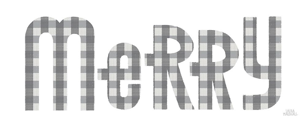 Wall art: Retro Holiday Merry Gray, by Marshall, Laura