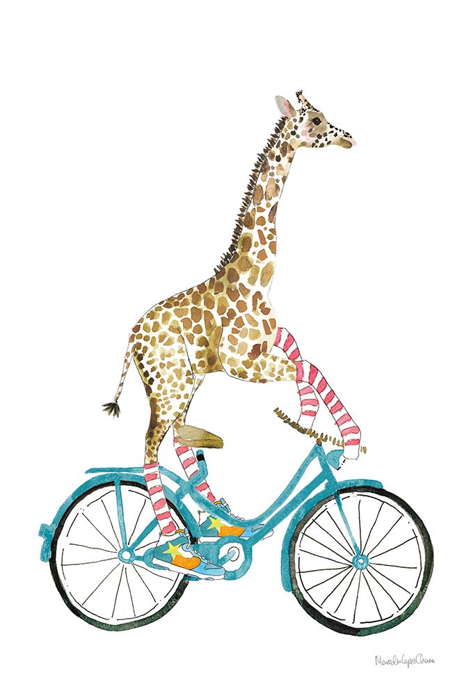 Art Print: Giraffe Joy Ride I No Balloons