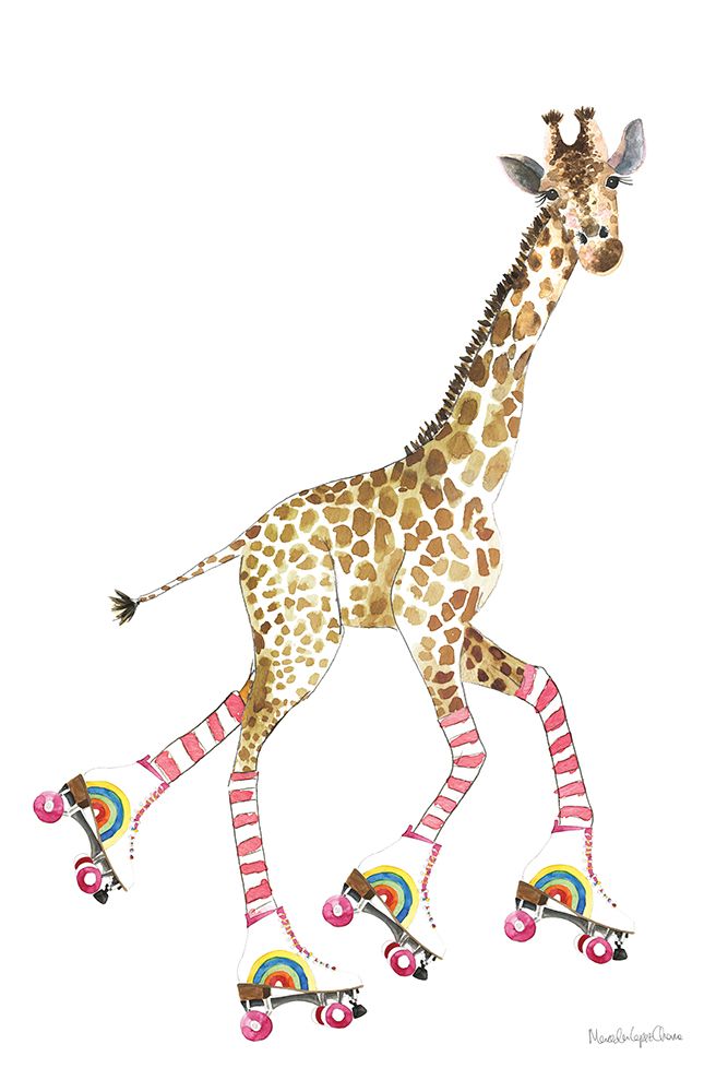 Art Print: Giraffe Joy Ride II No Balloons