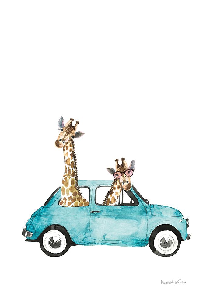 Art Print: Giraffe Joy Ride III No Balloons