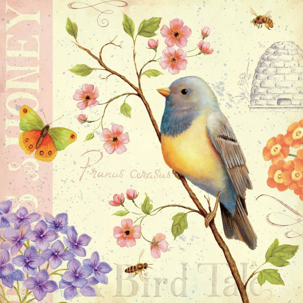 Wall Art Painting id:17735, Name: Birds and Bees I, Artist: Brissonnet, Daphne