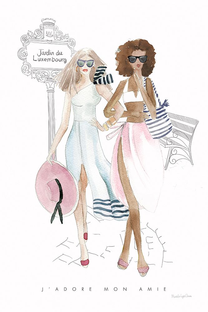 Art Print: Paris Girlfriends IV Pastel