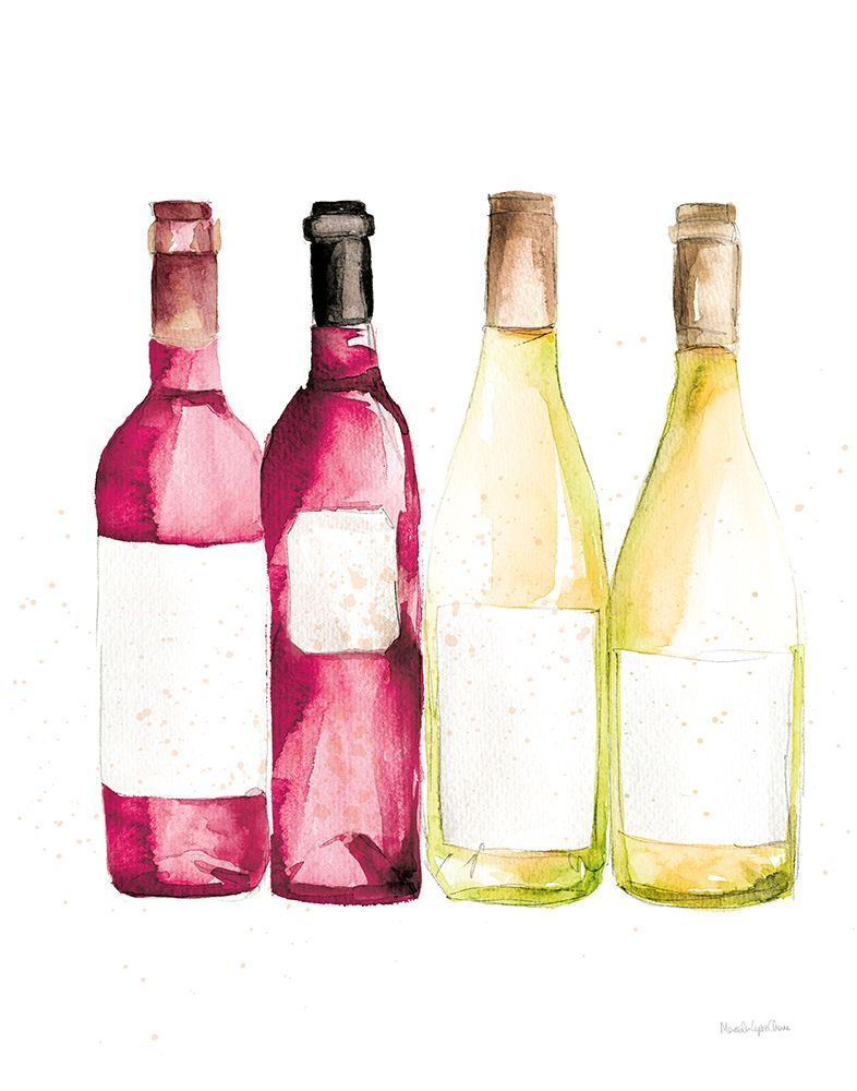 Art Print: Pop the Cork III Red and White Wine