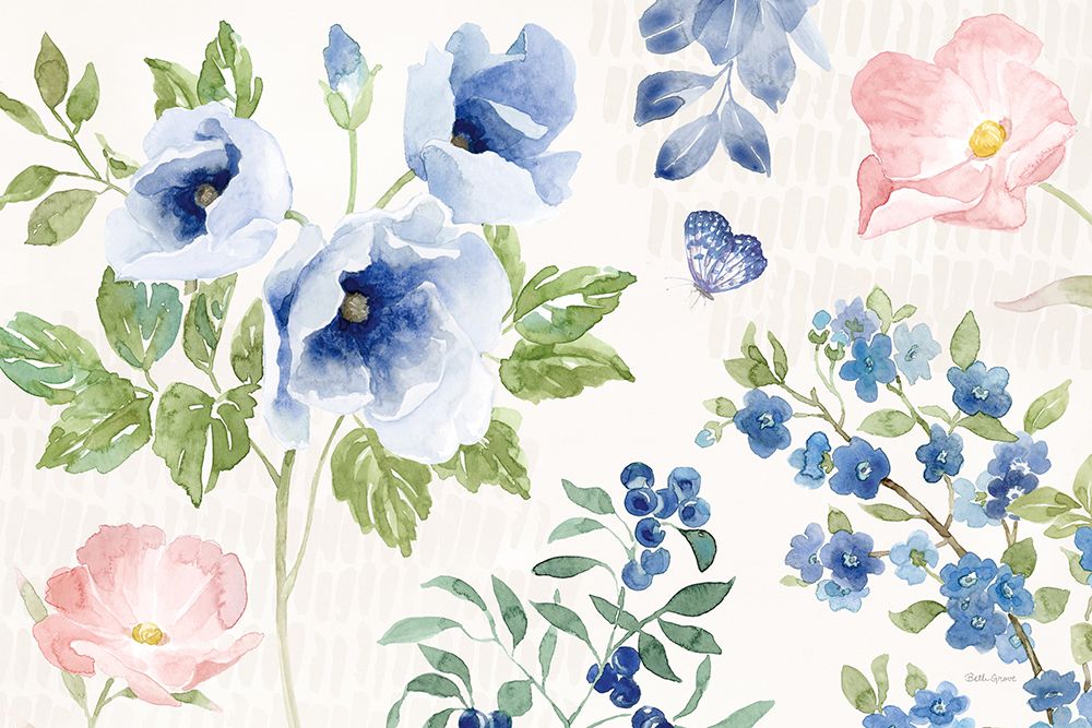 Art Print: Indigo Petals I