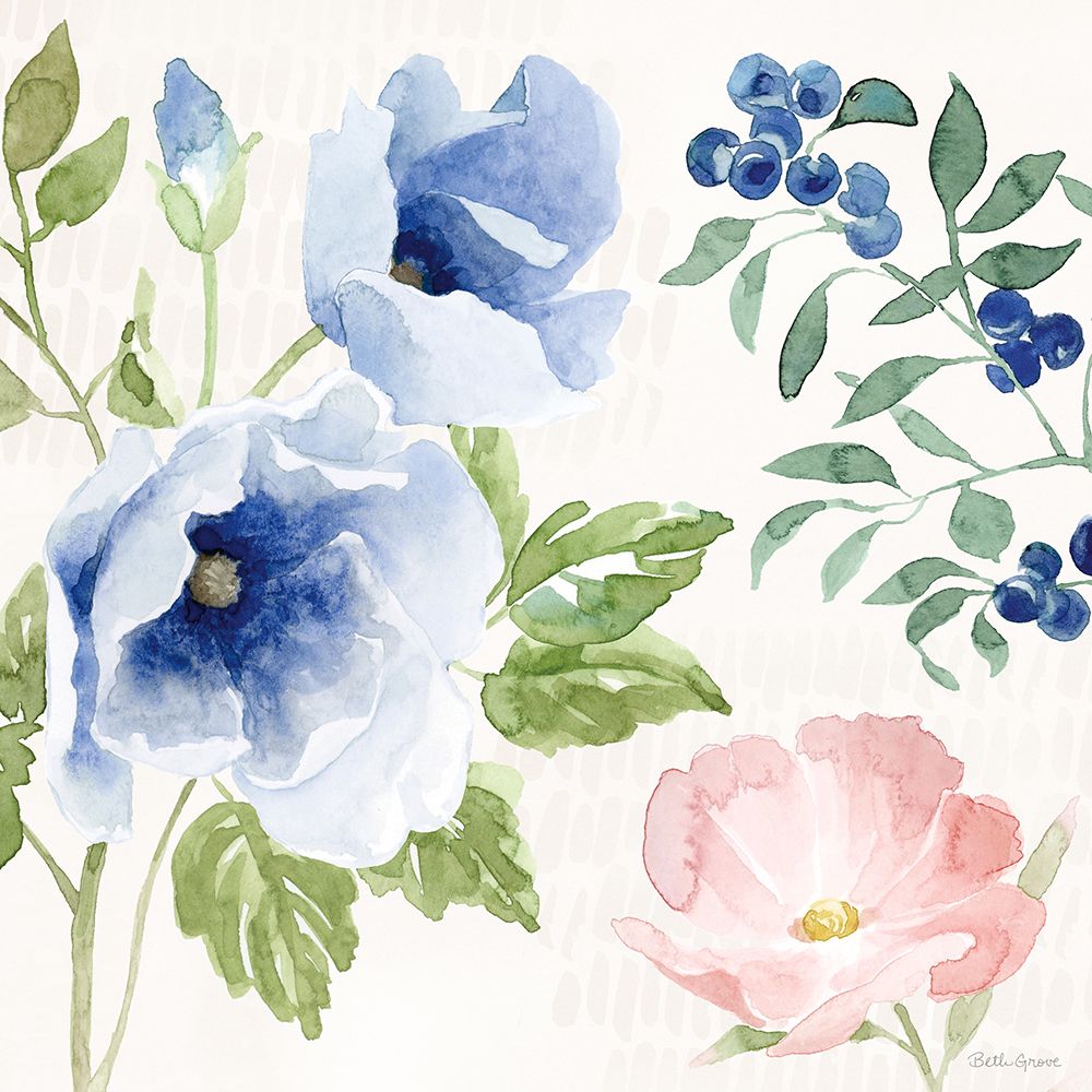 Art Print: Indigo Petals III