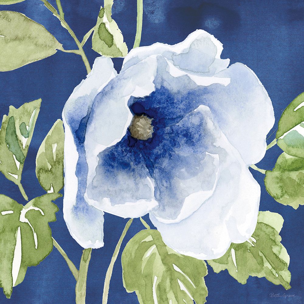Art Print: Indigo Petals VIII
