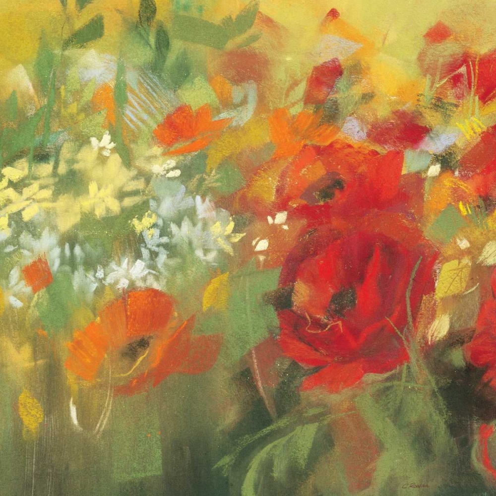 Wall Art Painting id:19013, Name: Oriental Poppy Field II, Artist: Rowan, Carol