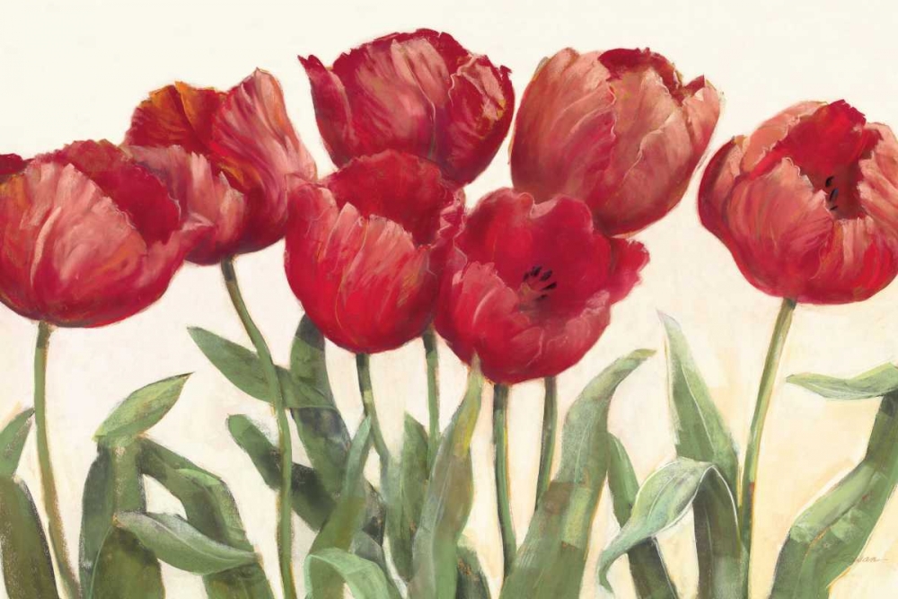 Wall Art Painting id:18509, Name: Ruby Tulips Wag, Artist: Rowan, Carol