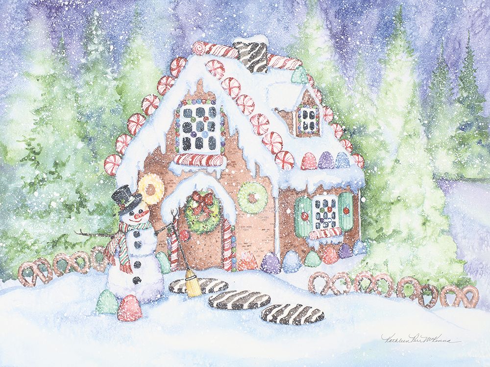 Art Print: Gingerbread House Pastel