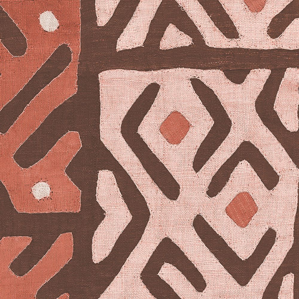 Art Print: Kuba Cloth I Square I Blush