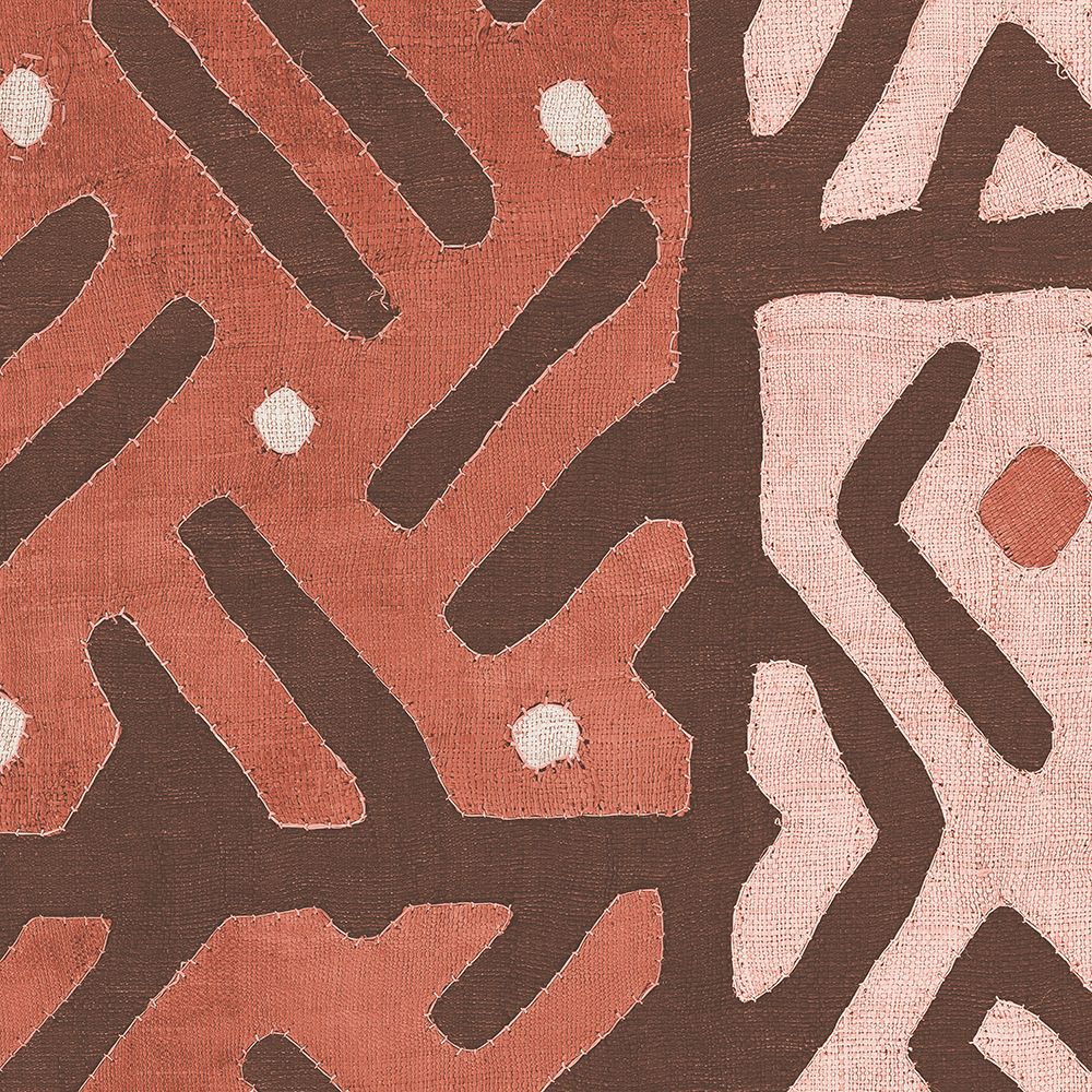 Art Print: Kuba Cloth I Square II Blush