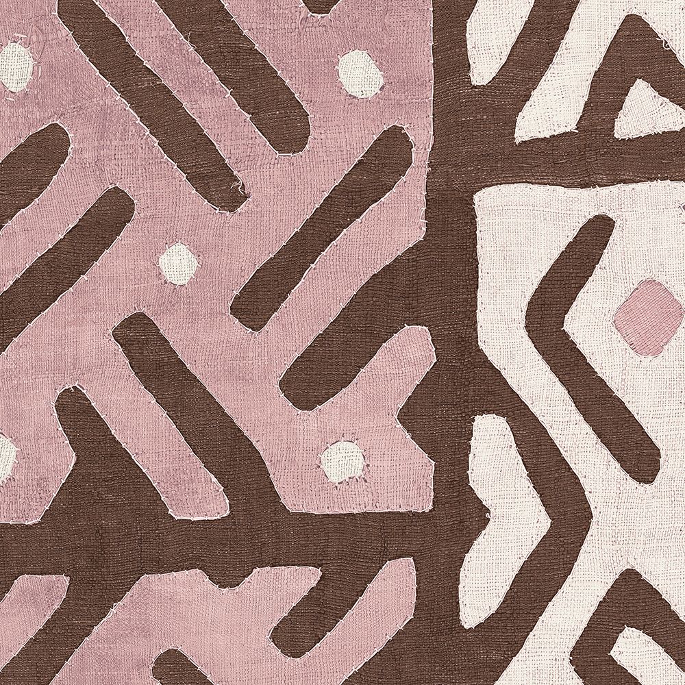 Wall Art Painting id:542152, Name: Kuba Cloth I Sq II Pink and White, Artist: Wild Apple Portfolio