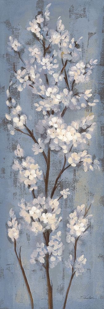 Wall Art Painting id:563209, Name: Almond Branch II on Slate Blue, Artist: Vassileva, Silvia