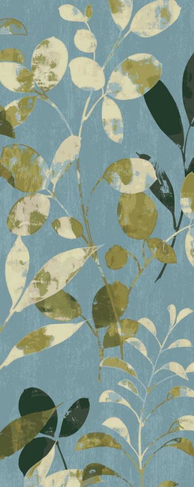 Wall Art Painting id:18823, Name: Leaves on Blue II, Artist: Wild Apple Portfolio
