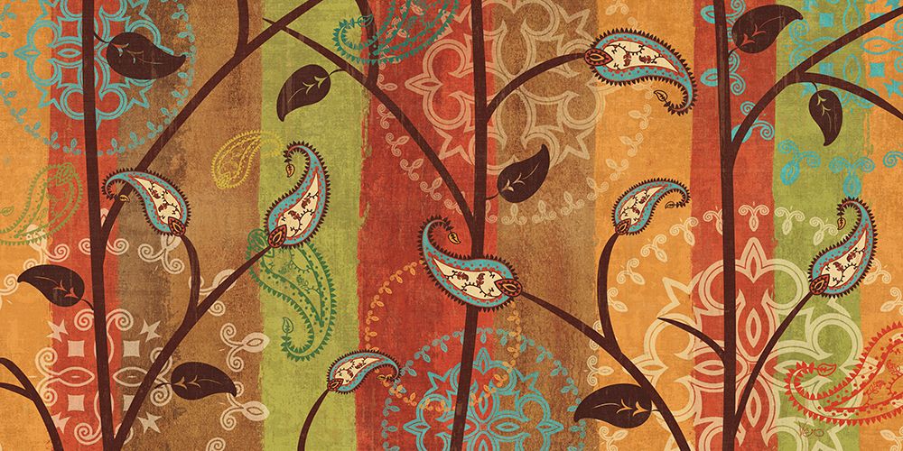 Wall Art Painting id:599345, Name: Paisley Garden, Artist: Charron, Veronique