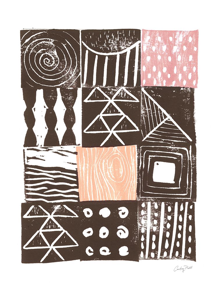 Art Print: Block Print V Pink