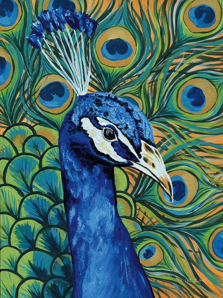 Wall Art Painting id:637670, Name: Peacock Profile, Artist: St. Amant, Yvette