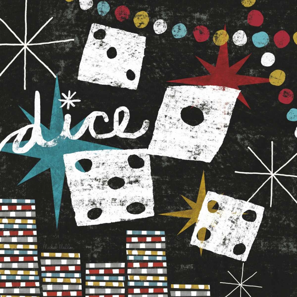 Wall Art Painting id:17361, Name: Vegas - Dice, Artist: Mullan, Michael