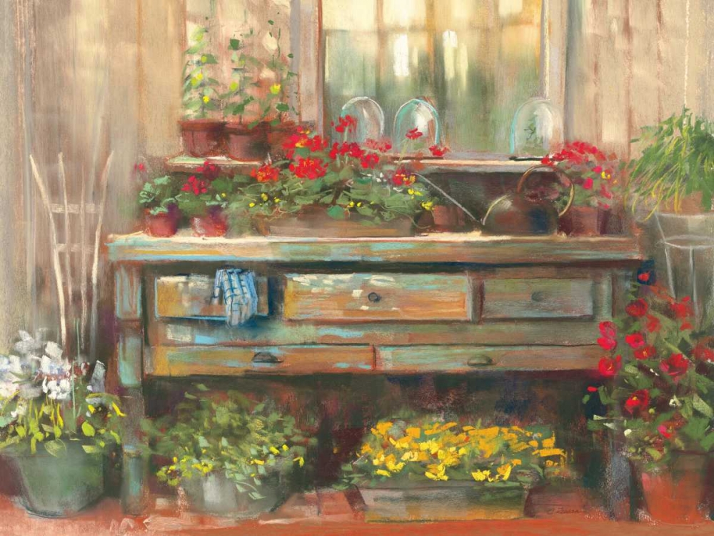 Wall Art Painting id:34053, Name: Gardners Table, Artist: Rowan, Carol