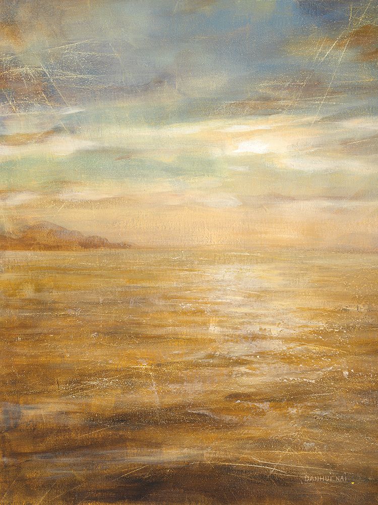 Art Print: Serene Sea II Gold