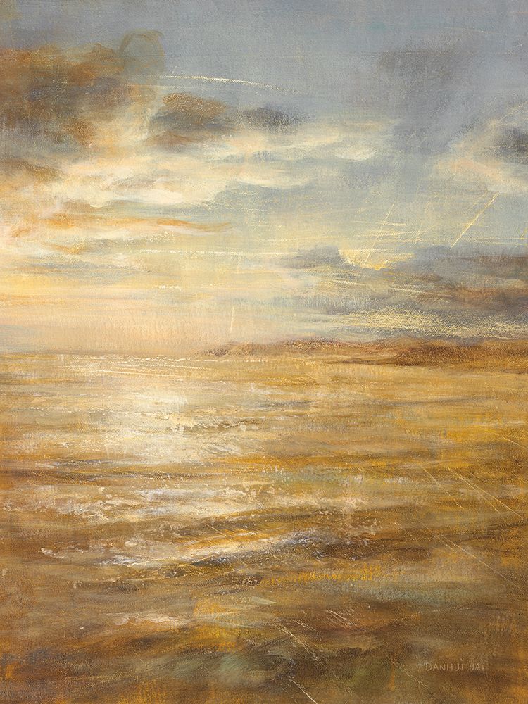 Art Print: Serene Sea III Gold