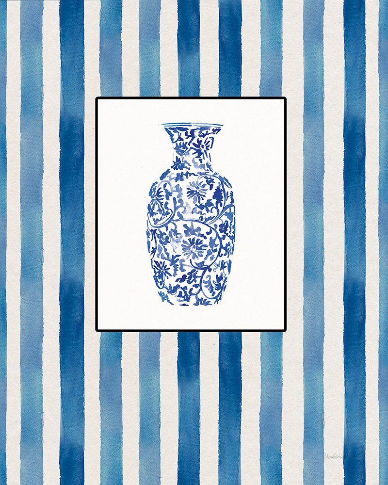 Art Print: Chinoiserie Vase II Stripes