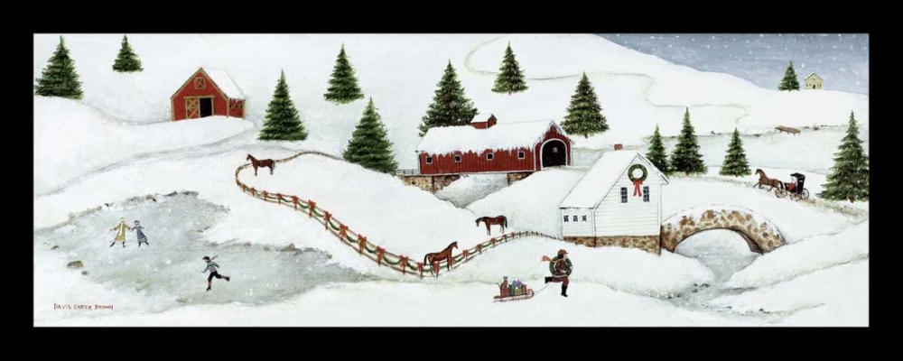 Wall Art Painting id:34106, Name: Christmas Valley Bridge, Artist: Brown, David Carter