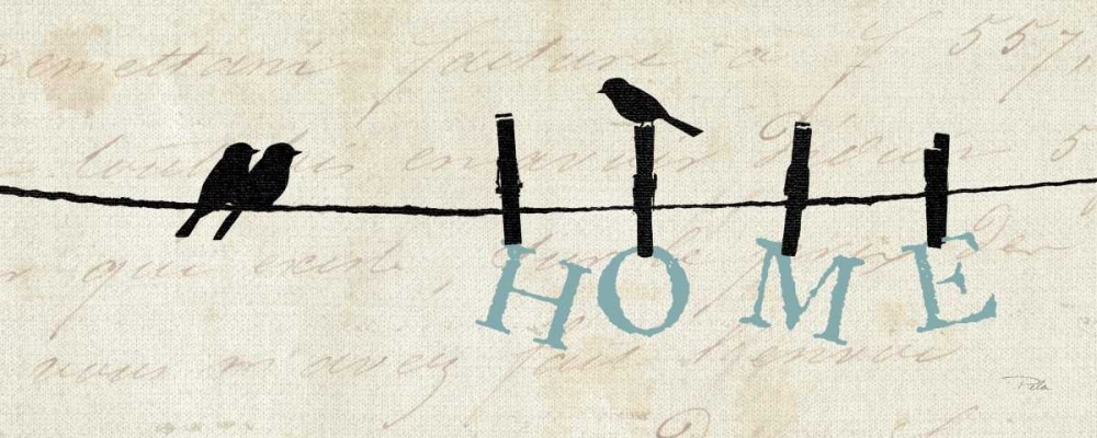 Wall Art Painting id:34125, Name: Birds on a Wire - Home, Artist: Pelletier, Alain