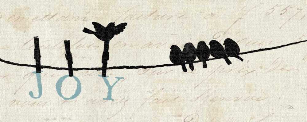 Wall Art Painting id:34127, Name: Birds on a Wire - Joy, Artist: Pelletier, Alain
