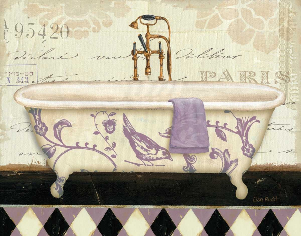 Wall Art Painting id:34134, Name: Lavender Marche de Fleurs Bath II, Artist: Audit, Lisa