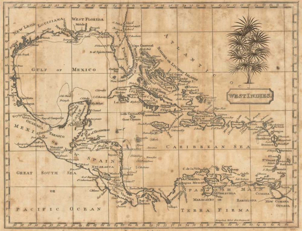 Wall art: Caribbean 1806, by Arrowsmith, Andrew
