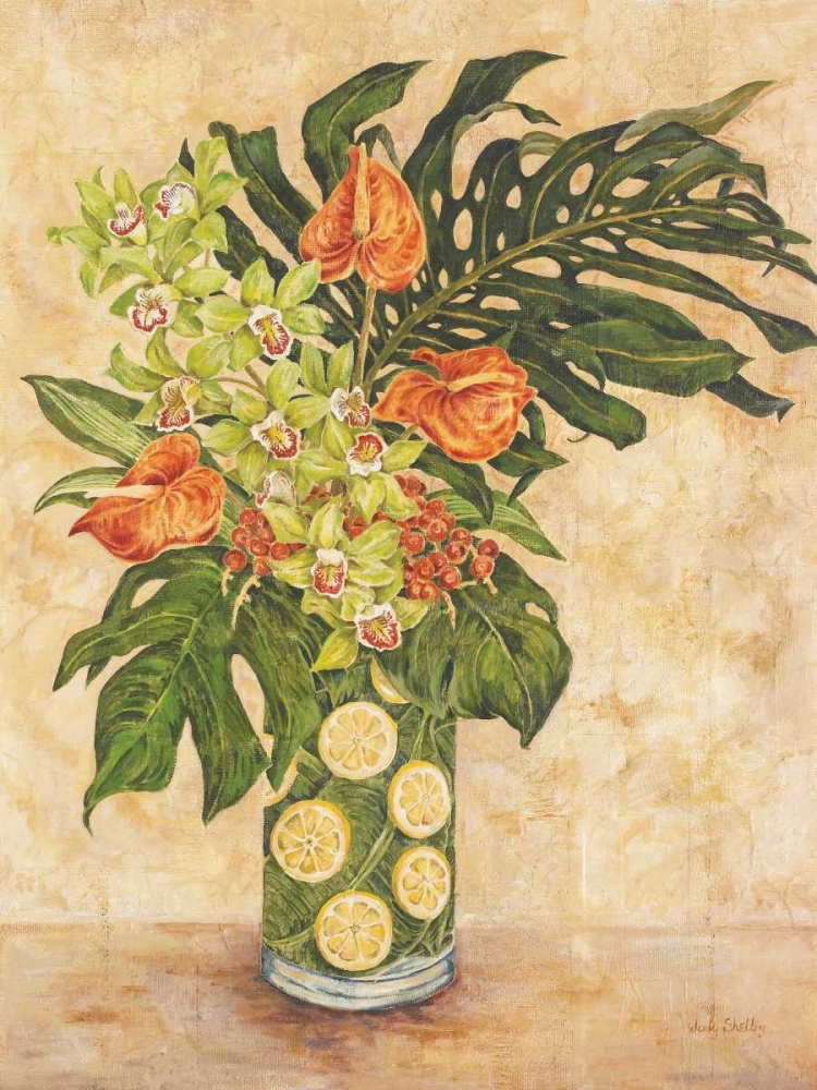 Wall art: Anthurium and Orchid, by Shelby, Judy