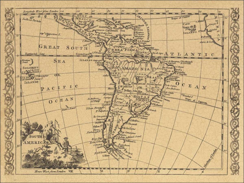 Wall art: South America 1802, by World Map