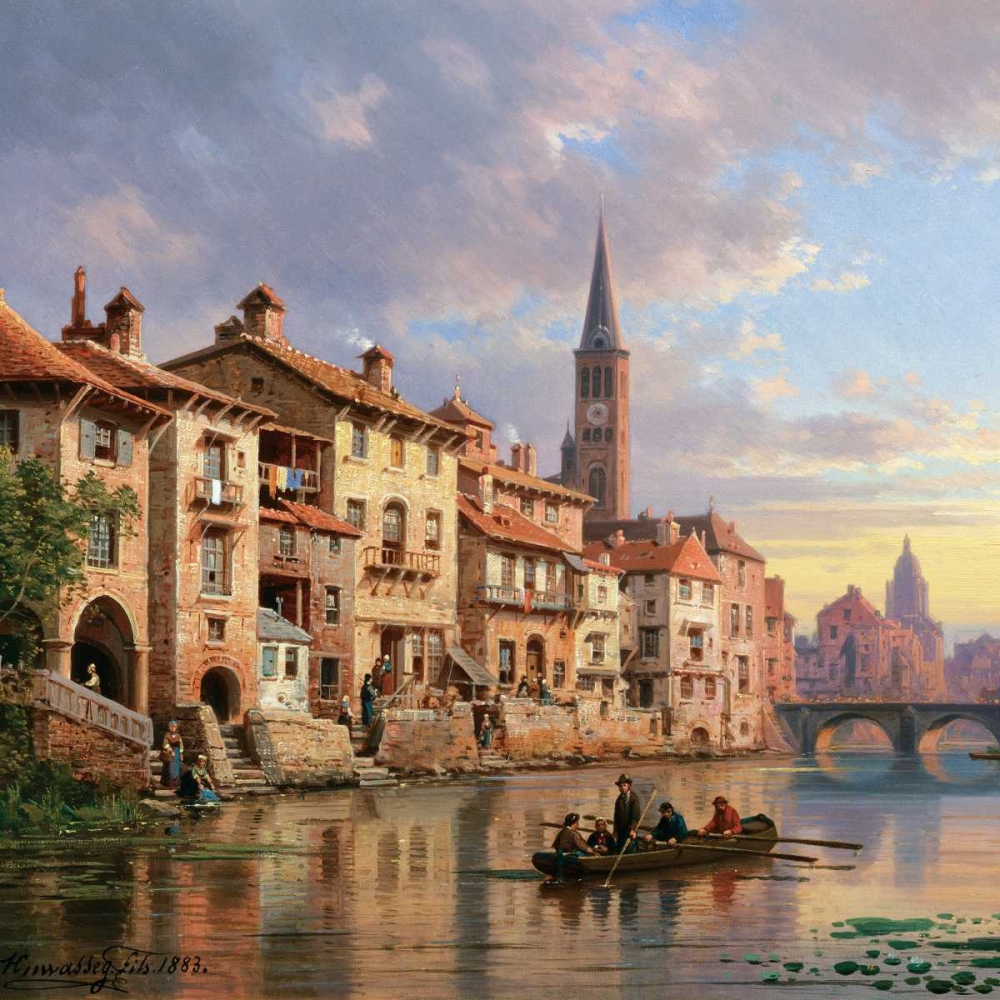 Wall art: Riverside Village I, by Kuwasseg, Charles