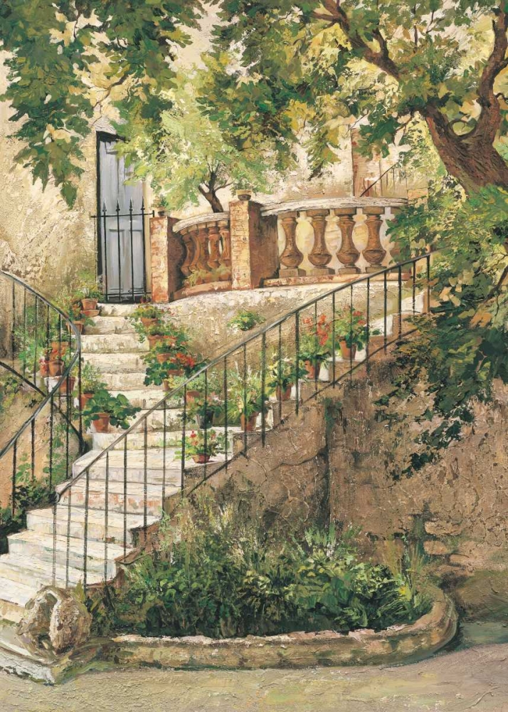 Wall Art Painting id:20826, Name: Courtyard in Provence, Artist: Duvall, Roger