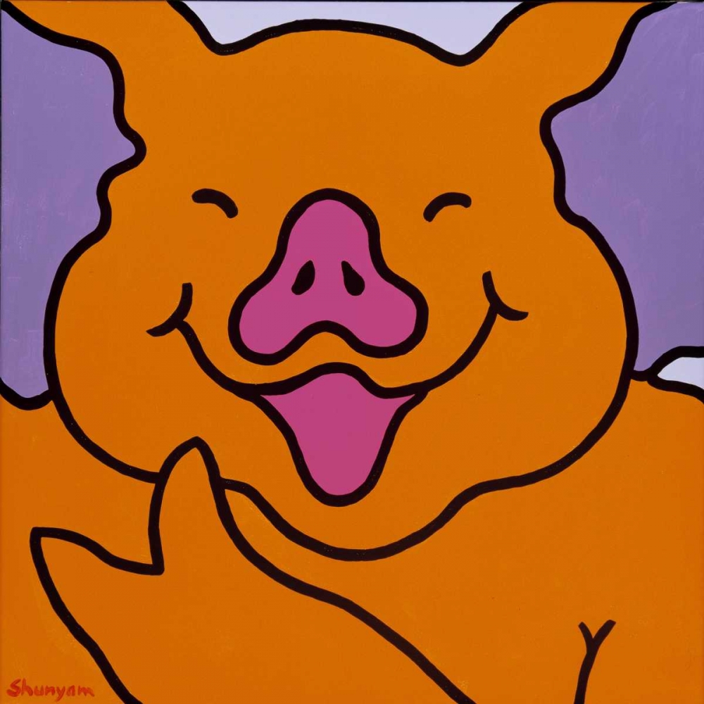 Wall art: its great to be a pig, by Shunyam, van Steveninck