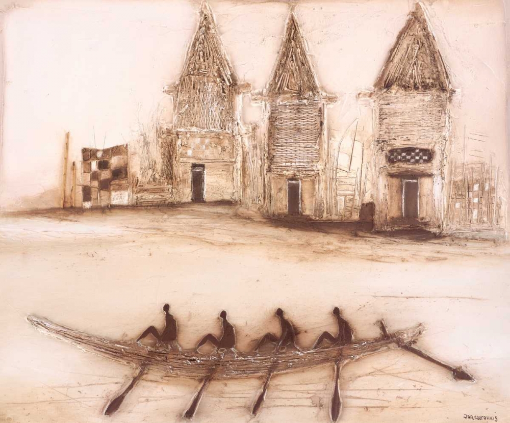 Wall Art Painting id:48144, Name: Boats on river I, Artist: Jan, Eelse Noordhuis