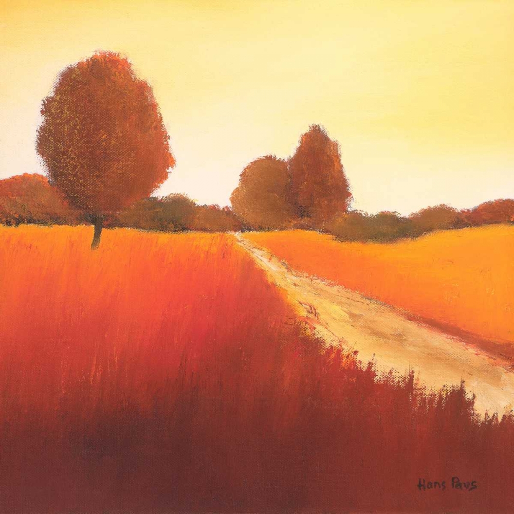 Wall Art Painting id:19240, Name: Scarlet Landscape I, Artist: Paus, Hans