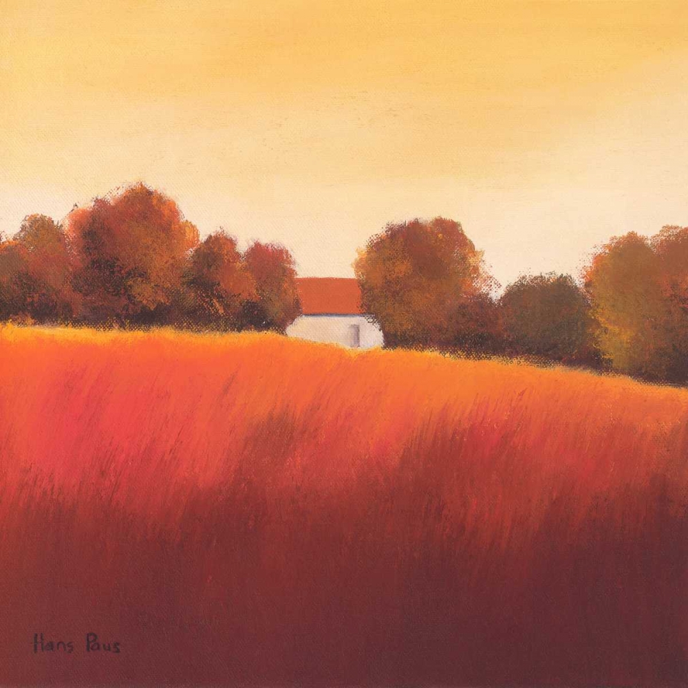 Wall Art Painting id:19242, Name: Scarlet Landscape IV, Artist: Paus, Hans