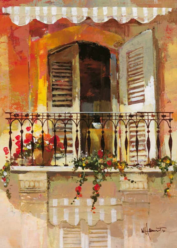 Wall Art Painting id:19301, Name: Balcony I, Artist: Haenraets, Willem