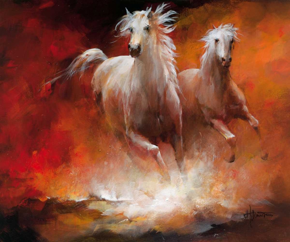Wall Art Painting id:19314, Name: Wild Horses II, Artist: Haenraets, Willem